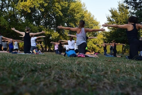 Group Yoga in the Park